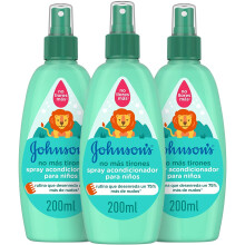 Johnson's Baby No More Tangles Conditioner Spray for Kids, 3 x 200 ml