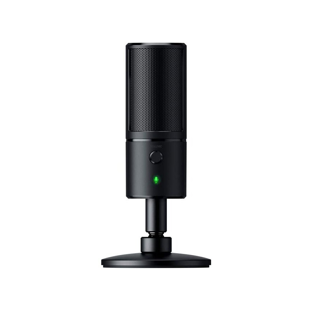 Razer Seiren X - Streaming USB Condenser Microphone (Compact with Damper, Supercardioid Recording Pattern, No Latency, Mute Button, Headphone Jack)