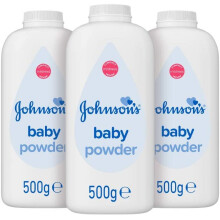 JOHNSON'S Baby Powder 500 g, with Purified Talc, Designed For Delicate Skin, Leaves Babies' Skin Comfortable and Dry (Pack of 3)