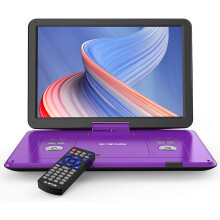 17.5" Portable DVD Player with 15.6" Large HD Screen, 6 Hours Rechargeable Battery, Support USB/SD Card/Sync TV and Multiple Disc Formats, High Volume
