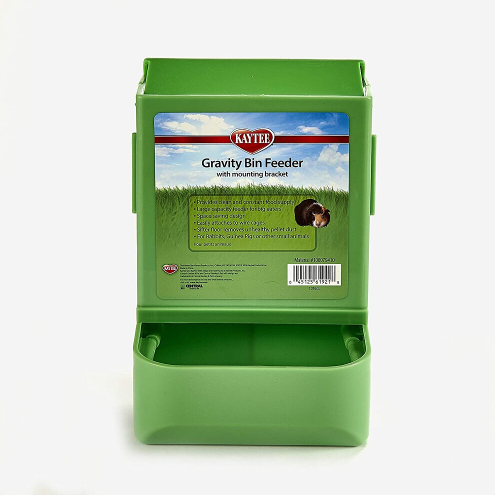Kaytee Gravity Bin Feeder with Bracket to Attach to Small Animal Cage, Assorted Colours