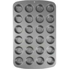 PME CSB111 Carbon Steel Non-Stick 24 Cup Mini Muffin Pan Grey