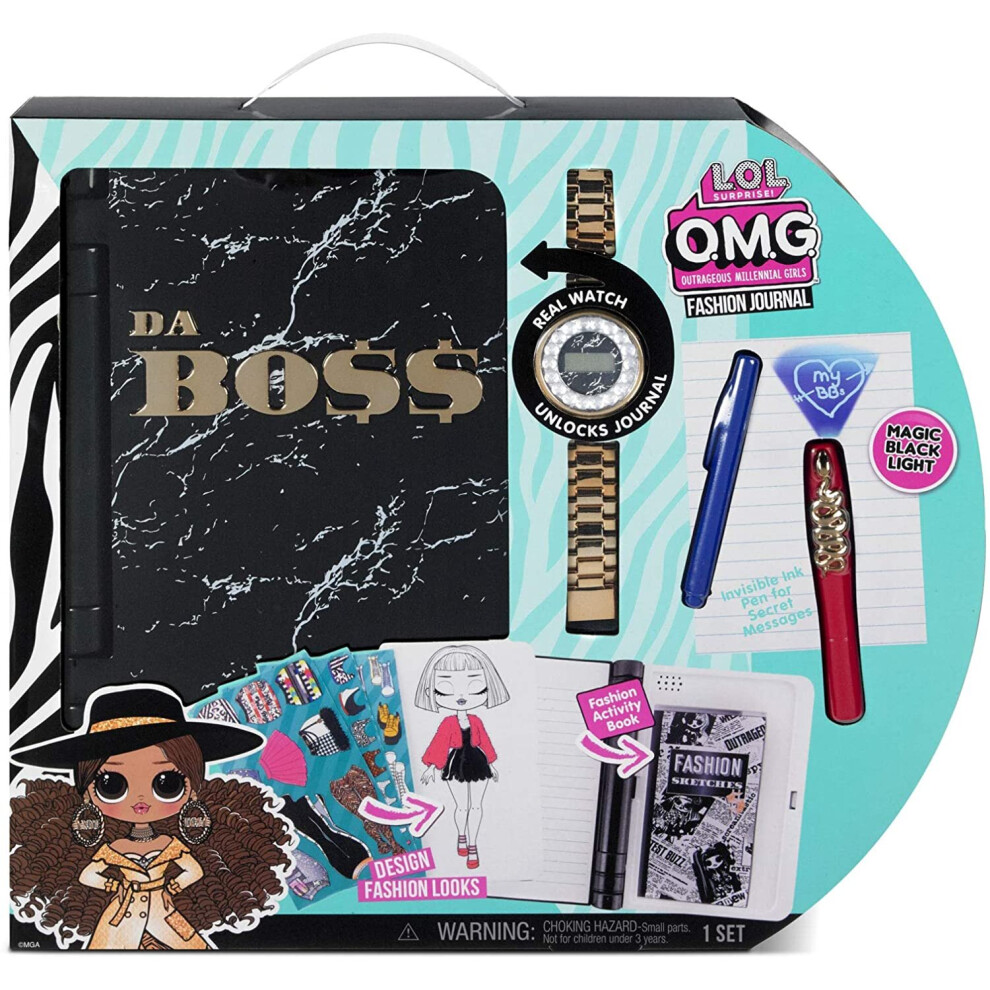 L.o.l. Surprise! Lol Surprise Omg Fashion Secret Journal - Personal Diary With Invisible Ink Pen, Electronic Password & Watch Key
