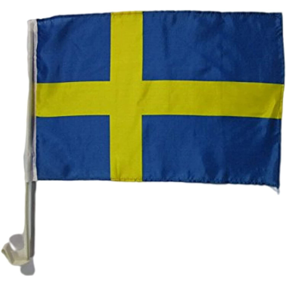 Az Flag Sweden Car Flag 18'' X 12'' - Swedish Car Flags 30 X 45Cm - Banner 18X12 Inches Plastic Stick 3700733808757
