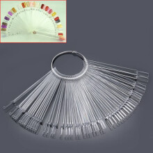 Mofun® 50X Nail Art Tips Colour Pop Sticks Display Fan Practice starter ring Clear
