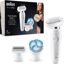 Braun Silk-épil 9 Flex 9-010 - Epilator with Flexible Head for Easier Hair Removal, White/Gold