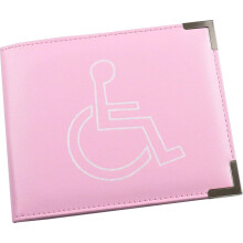 Esposti Disabled Blue Badge & Timer Holder - PU Leather Cover - Metal Corners - Hologram Safe - Pink