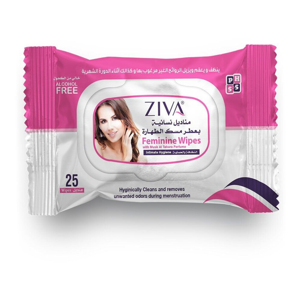 Ziva Feminine Wipes Gentle Cleansing Wipes For Freshness And Comfort, 25'S