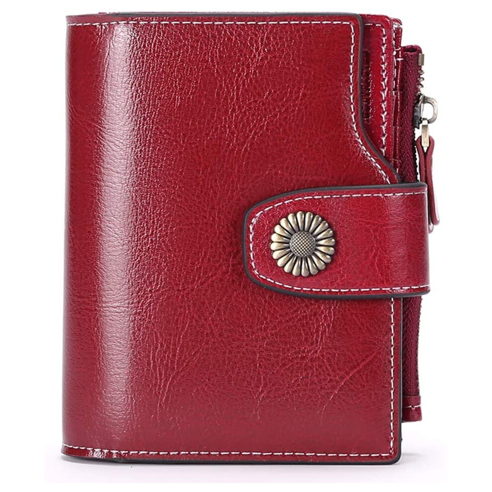 SENDEFN Small Women Wallet Genuine Leather RFID Blocking Bifold Small Purse