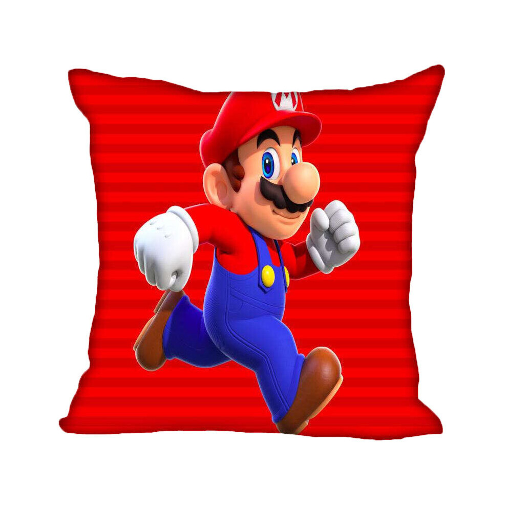 (G) Funny Game Super Mario Printed Pillowcase Cushion Cover Sofa Car Bed Sofa Decor