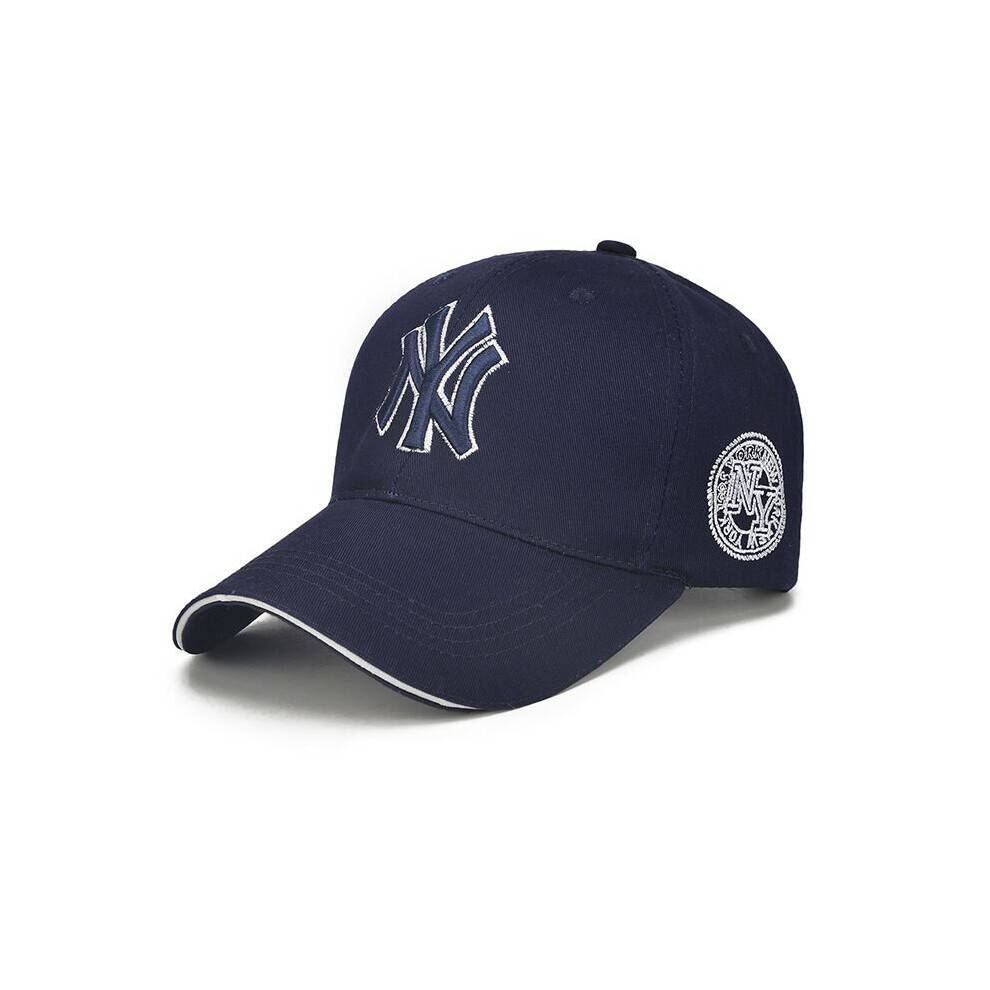 (Navy) Women Men Adjustable NY Snapback Baseball Caps Casual Solid Cap Bboy Hip Hop Hat