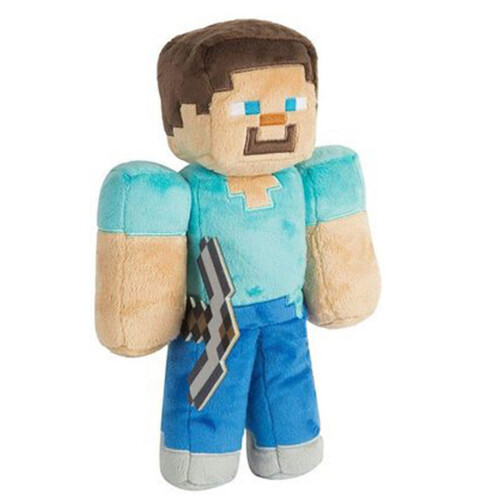(30 cm Blå Stor Steve) Minecraft gosedjur pixeldocka - barnpresent