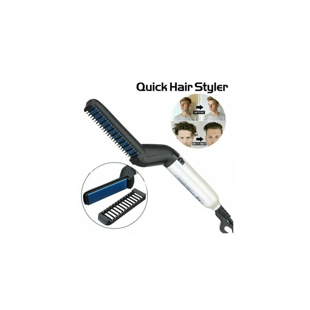 Men Quick Beard Straightener Hair Comb Curling Curler Show Tools