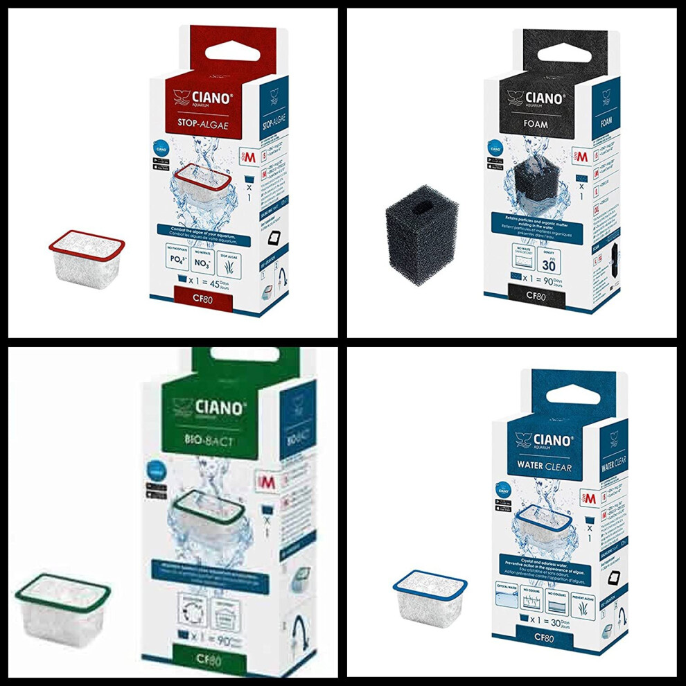 Ciano Aquarium Filter Media Replacement Set - Medium / Cf80