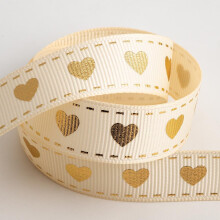 (16mm Heart Grosgrain Ivory 10 Metres) Printed Wedding Ribbon Celebration 9mm 16mm