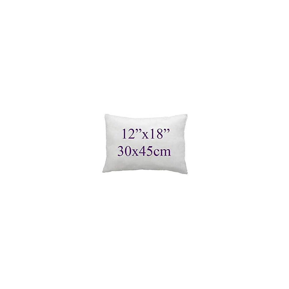 Arlinens (12X18") Hollow Fiber Cushion New Pads Inner Insert Pillow Hypoallergenic Square Cushions For Sofa Bed & Couch White