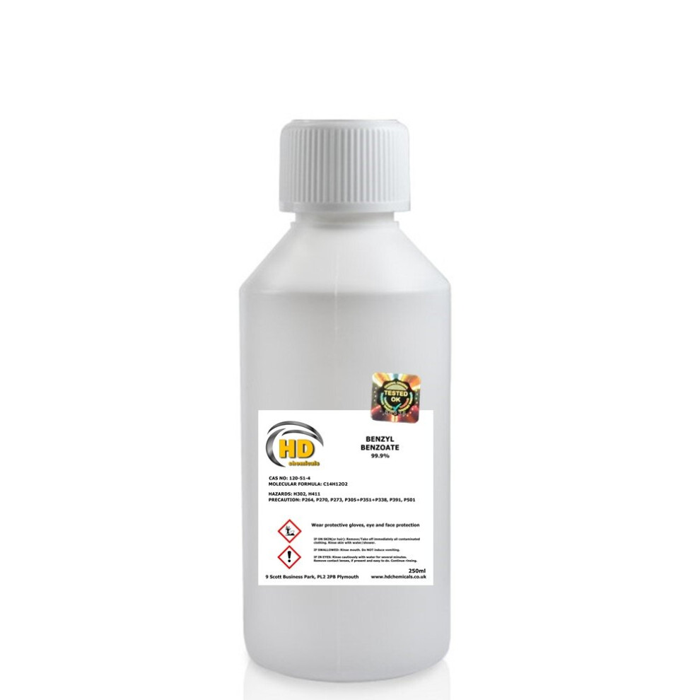 Hd Chemicals Ltd (250Ml) Benzyl Benzoate 99.9% Sweet Itch, Mites & Lice