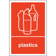 Recycling bin sticker Plastics - Self Adhesive Label