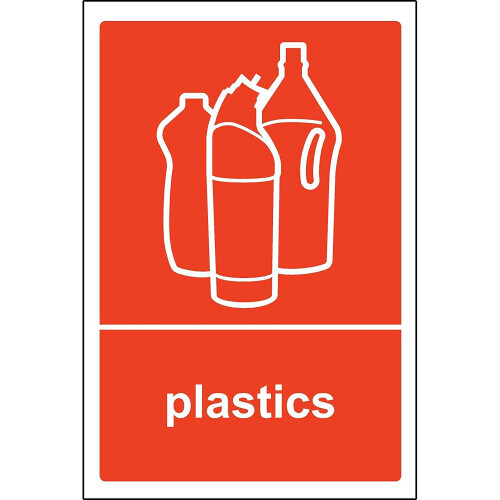 Recycling bin sticker Plastics - Self Adhesive Label