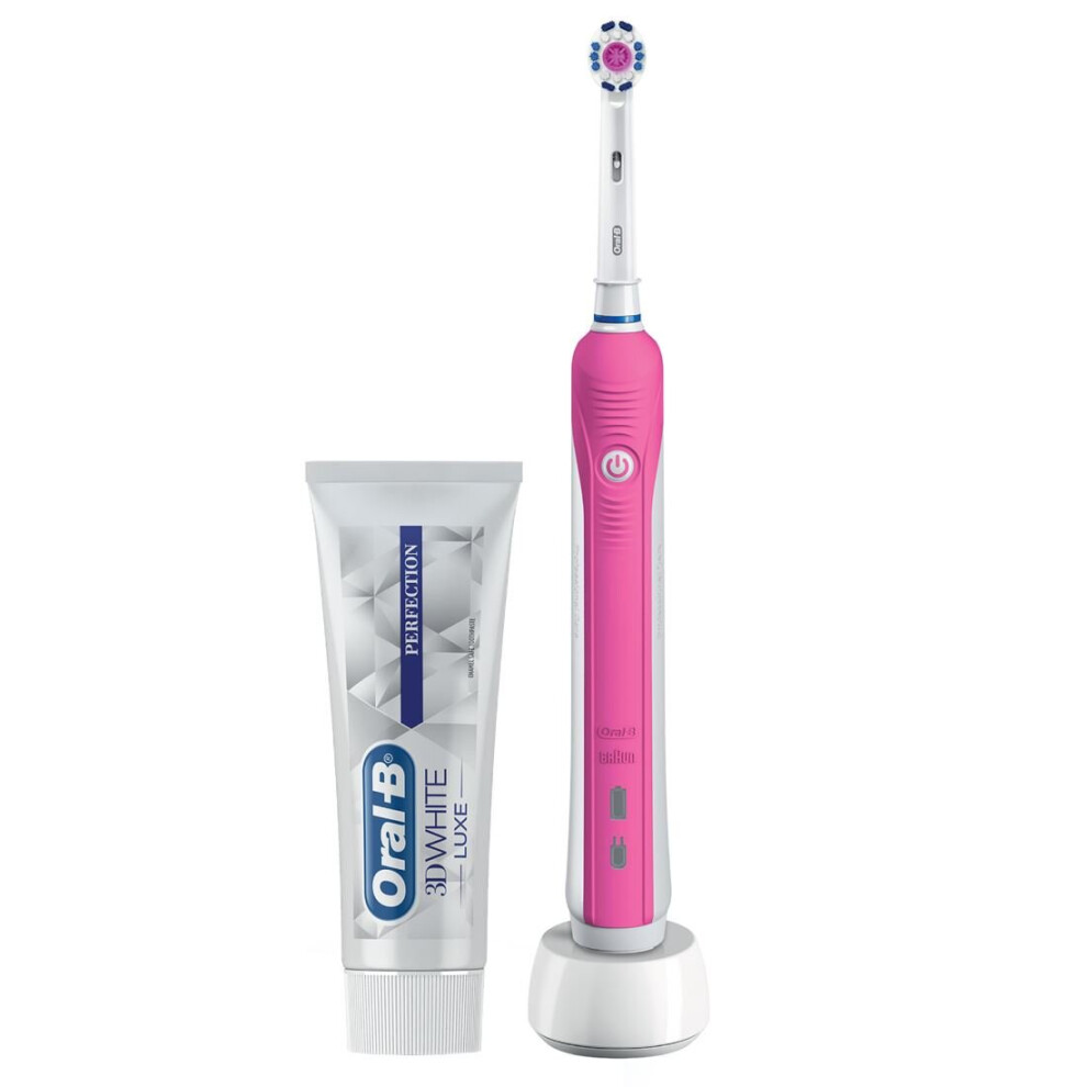 Oral-B Pro 650 Pink 3D Action Electric Toothbrush | Includes Pink Toothpaste