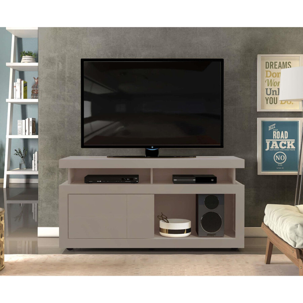 Wide Screen TV Stand Television Unit Sliding Door Storage Cabinet Matt Grey