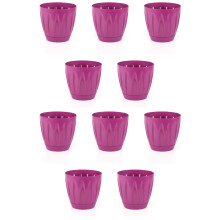 (No: 4 (6 Lt), Pack of 10) Bright Coloured Plant Pots with Drainage.