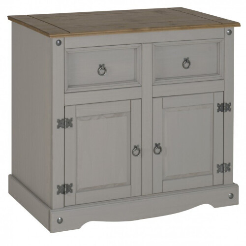 Mercers Furniture Corona Grey Wax 2 Door Sideboard Solid Wood Pine Cabinet 1