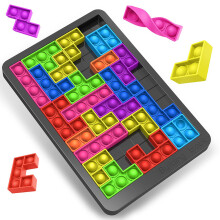 (black base) Fidget Toys - Push Pop Bubble Fidget Sensory Toy - Jigsaw Puzzle Games to Relieve Anxiety and Autism, Silicone Stress-Relief Toys for Kids and Adults