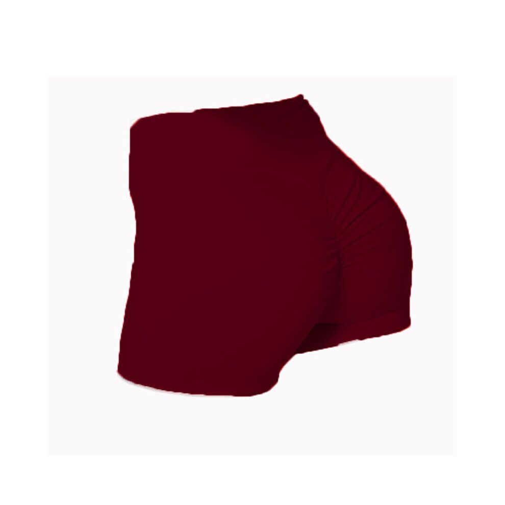 (WineRed, S) Womens High Waist Yoga Shorts Sports Pants Casual Gym Workout