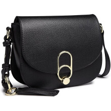 Miss Lulu Handbags Women Fashion Tassel Decoration Zipper Flap Small Shoulder Cross-Body Saddle Bag with Lock Closure
