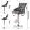 Tabouret de bar pivotant réglable en velours gris avec dossier pour la maison 4