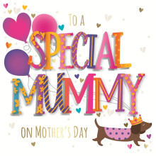 To A Special Mummy Sausage Dog Embellished Mother's Day Card Talking Pictures