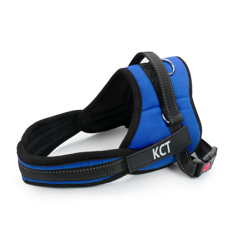 (Blue Harness, Medium (M)) KCT No Pull Padded Dog Harnesses Red/Black/Blue