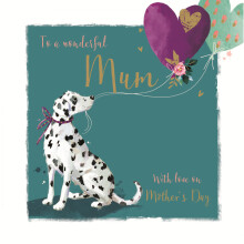Wonderful Mum Dalmatian Dog With Love Foiled Mother's Day Card The Wildlife Cards