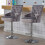 Tabouret de bar pivotant réglable en velours gris avec dossier pour la maison 8