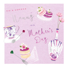 To A Lovely Nanny Afternoon Tea Foiled Mother's Day Card Ling Design Cards