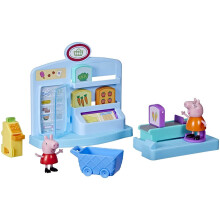 Peppa Pig Peppas Adventures Peppas Supermarket Playset Jouet prscolaire: 2 figurines 8 accessoires; partir de 3 ans Multicolore