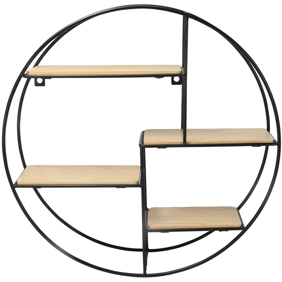 Floating Round Shelf Circle Large 70cm Wall Mount Round 4 Tier