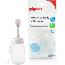Pigeon Weaning Bottle with Spoon: Transition bottle for easy feeding. 240 mL