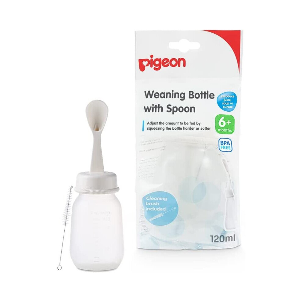 Pigeon Weaning Bottle with Spoon: Transition bottle for easy feeding. 240 mL