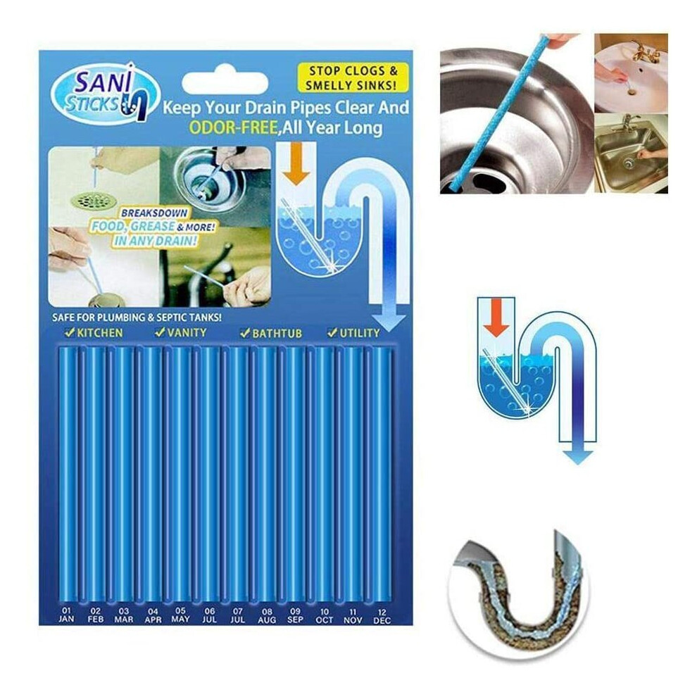 SANI STICKS Odor Drain Deodorizer Cleaner Sink Cleaning