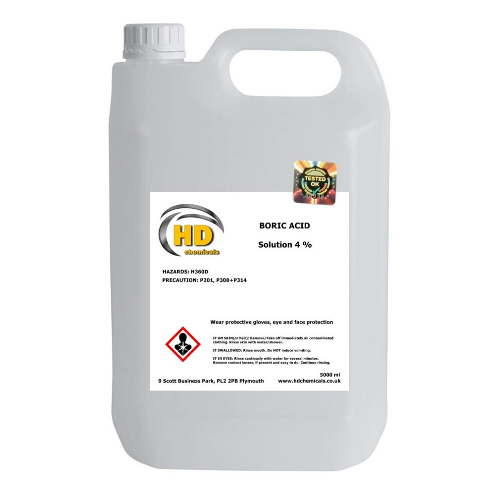 Hd Chemicals Ltd (5000Ml - 5L) Boric Acid Solution 4%