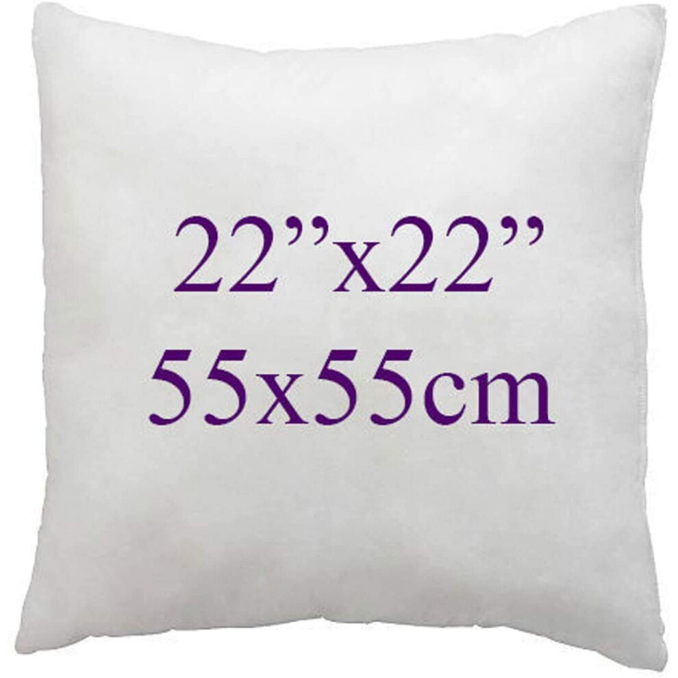 Arlinens (22X22") Hollow Fiber Cushion New Pads Inner Insert Pillow Hypoallergenic Square Cushions For Sofa Bed & Couch White