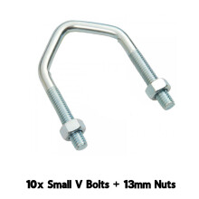 (10 U Bolts) Small V Bolts 1.75" M8 U Bolt for TV Aerial Satellite Dish Caravan DIY