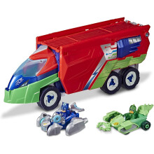 PJ Masks PJ Launching Seeker Lekset, Förvandlingsfordon med 2 Bilar & 2 Figurer, Röd