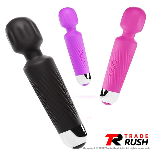 (Pink) Magic Wand Massager Vibrating USB Showerproof 2