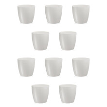 (No: 1 (0.68 Lt), Pack of 10) White Indoor Plant Pot with Watering Feature.