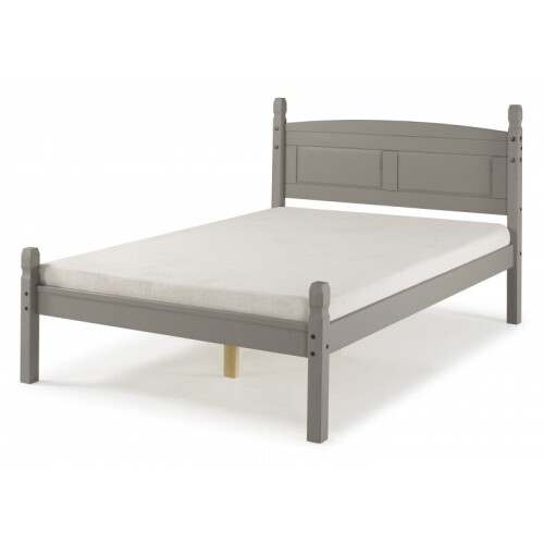 Mercers Furniture Corona Grey 4'6" Double Low End Bed Frame Solid Wood Pine Wooden 1