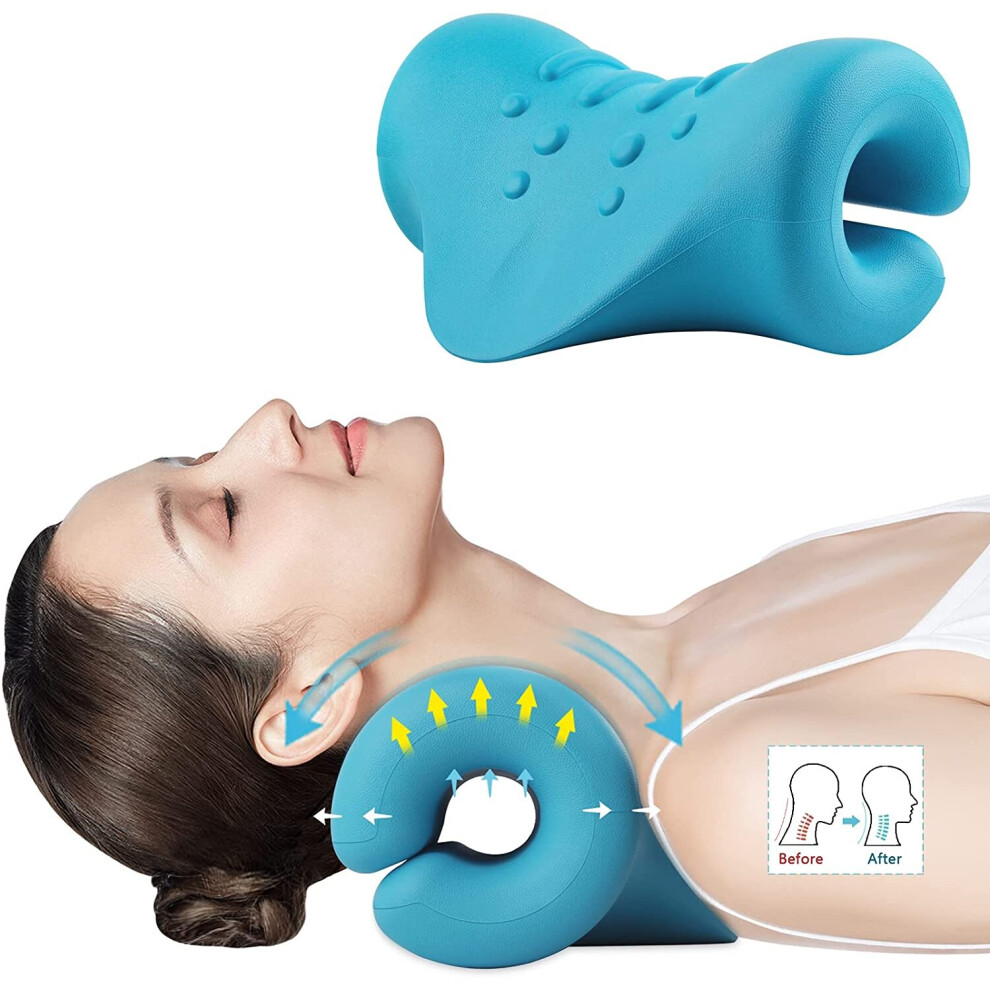 Neck and Shoulder Relaxer Pillow Cervical Traction Stretcher Corrector Chiropractic