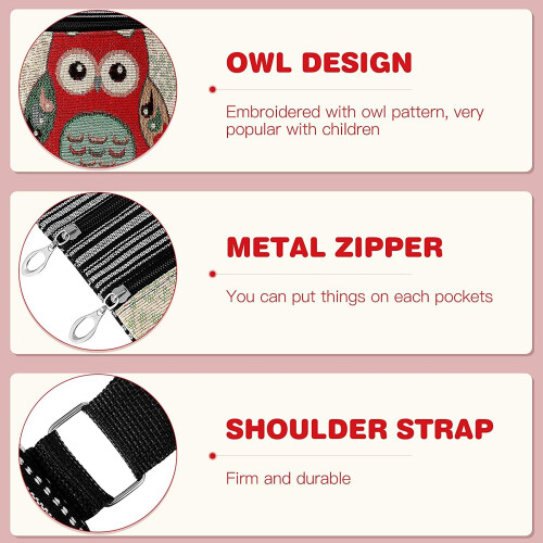 Tinksky Canvas Crossbody Bag Hobo Zipper Bag Shoulder Bag Messenger Bag Owl Printed Bohemian Satchel Women Shopping Pouch 1